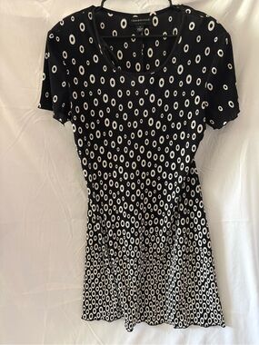 Abound Black and White Polka Dot Short Sleeve Dress